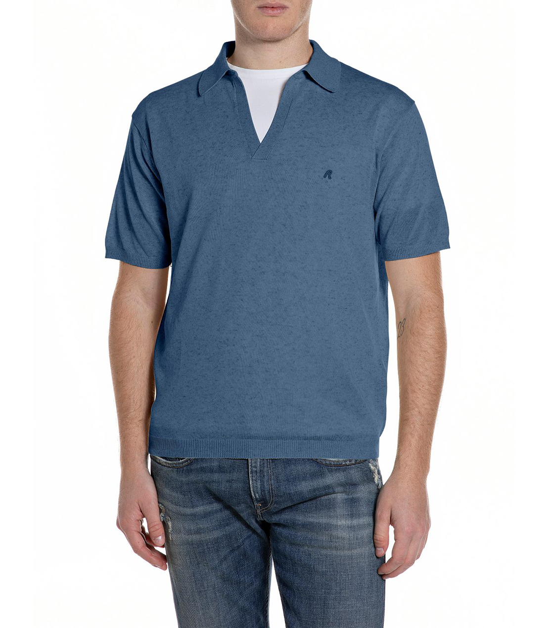 リネンブレンド スキッパー